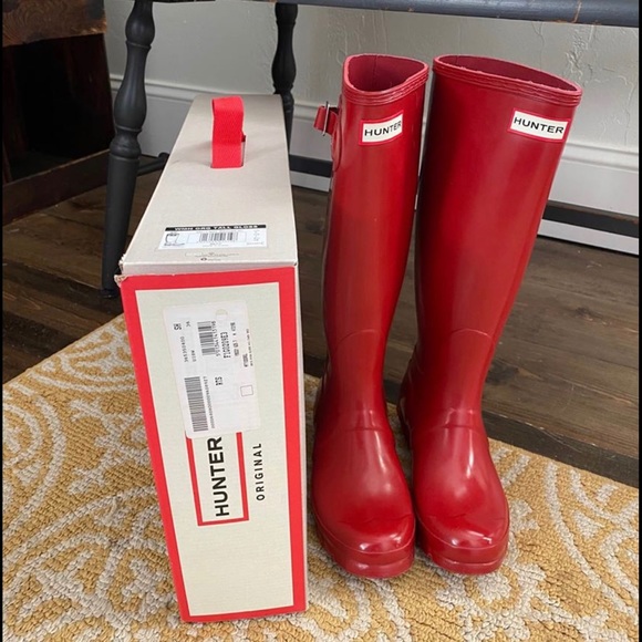 Hunter Shoes - Tall Red Hunter boots